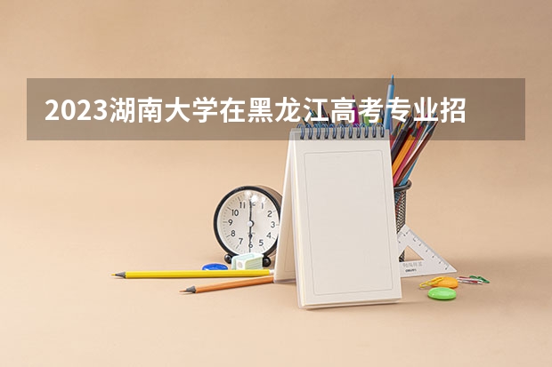 2023湖南大学在黑龙江高考专业招了多少人